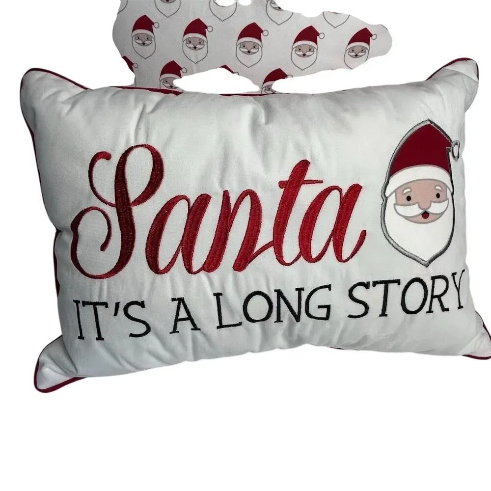 Santa Throw Pillows 19”x19” and 19” x 13” Santa‎ Print Design